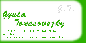 gyula tomasovszky business card